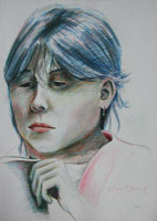 Ulla 02, Portrait, Pastell